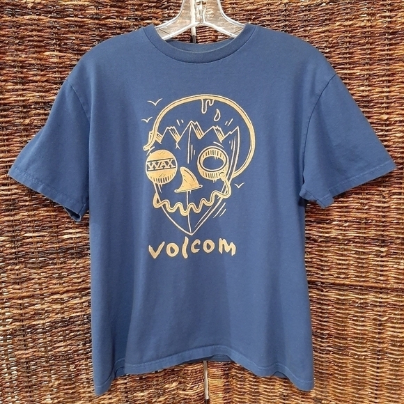 Volcom Juniors XL 16 Blue Short Sleeve Graphic Tee Shirt Wax Skater Streetwea… - Picture 1 of 3